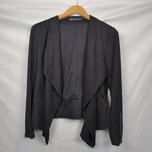 Allegra K Open Front Jacket with Zipper Detail